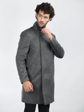chkokko Men Long Coat Double Breasted 5 Button