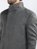 chkokko Men Long Coat Double Breasted 5 Button