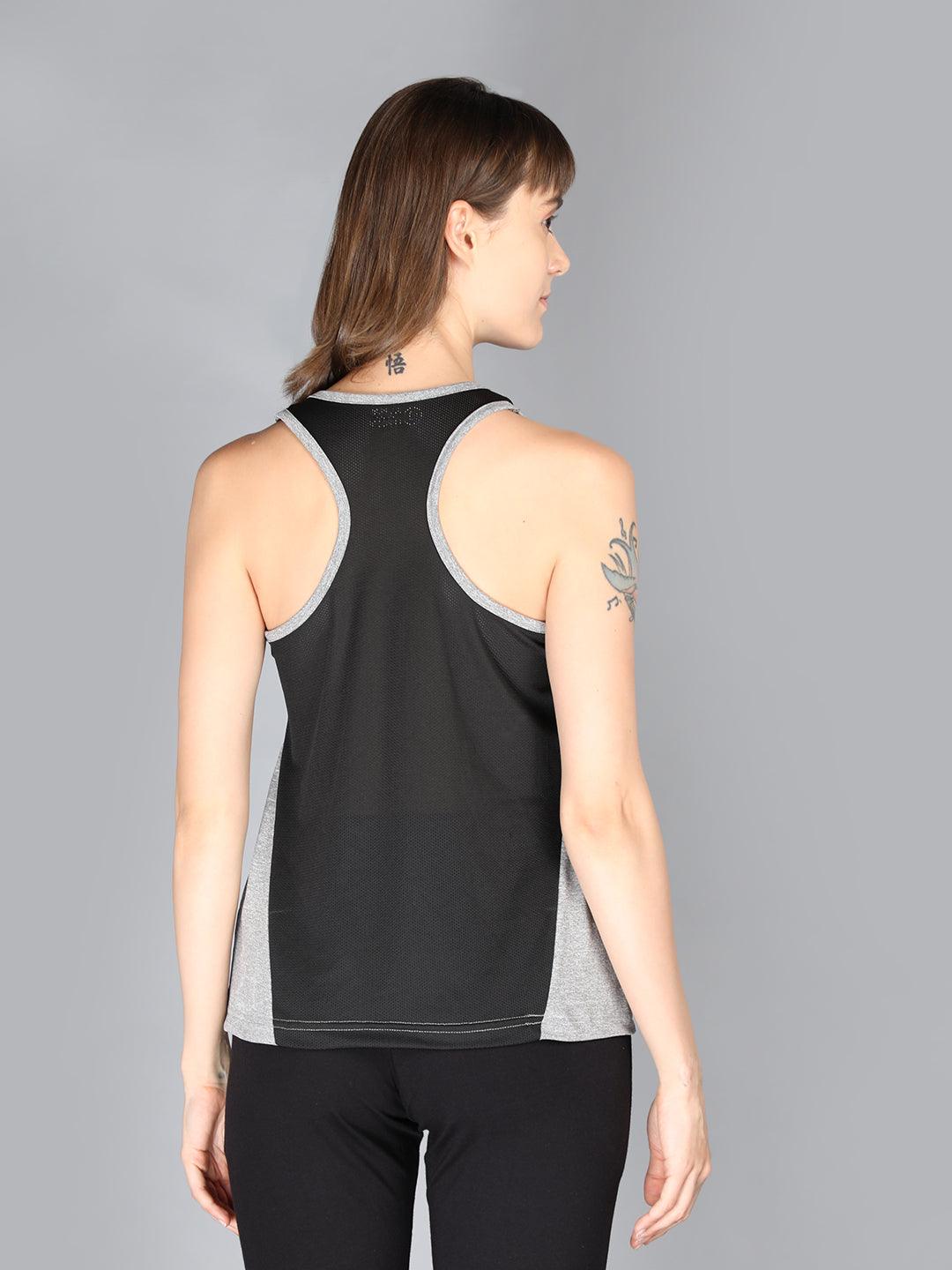 Women's Grey Sleeveless Sport Tanktop | CHKOKKO