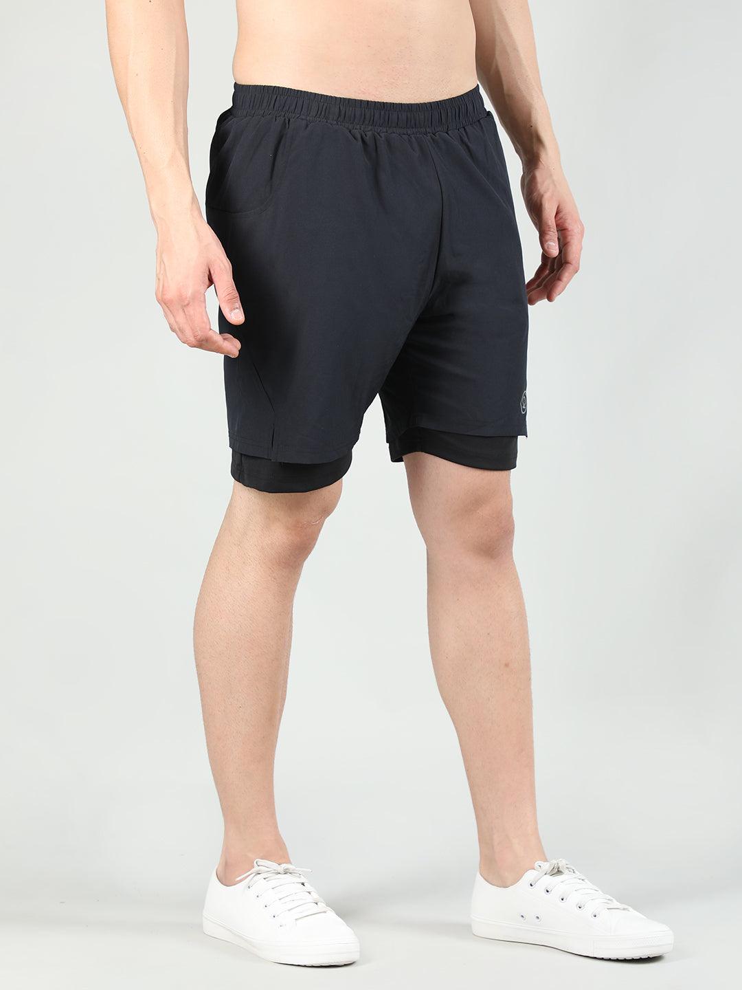 Men Running Sports Double Layered Shorts With Pocket | CHKOKKO - Chkokko