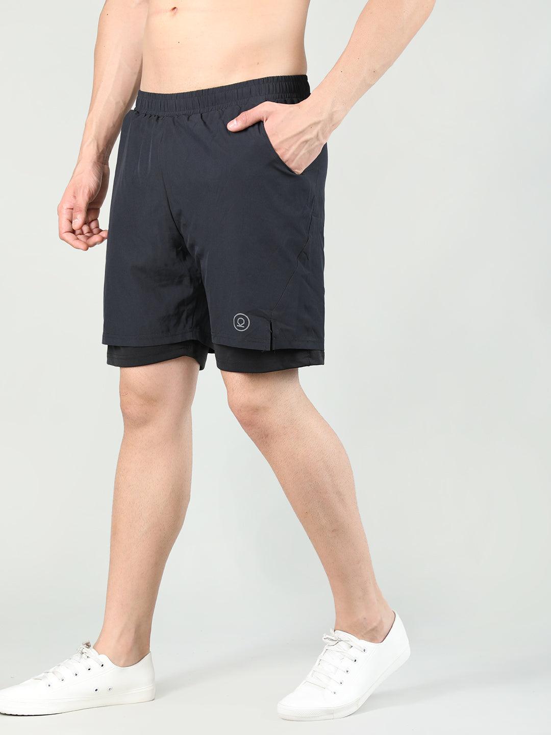 Men Running Sports Double Layered Shorts With Pocket | CHKOKKO - Chkokko