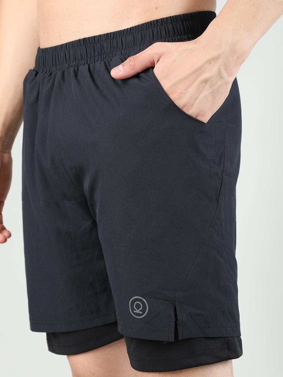 Men Running Sports Double Layered Shorts With Pocket | CHKOKKO - Chkokko