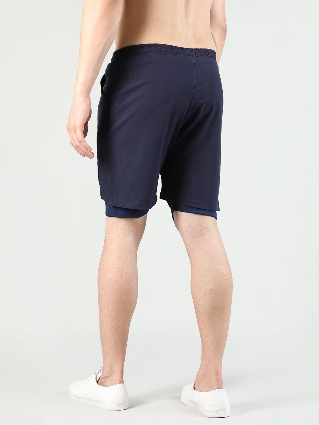 Men Running Sports Double Layered Shorts With Pocket | CHKOKKO - Chkokko