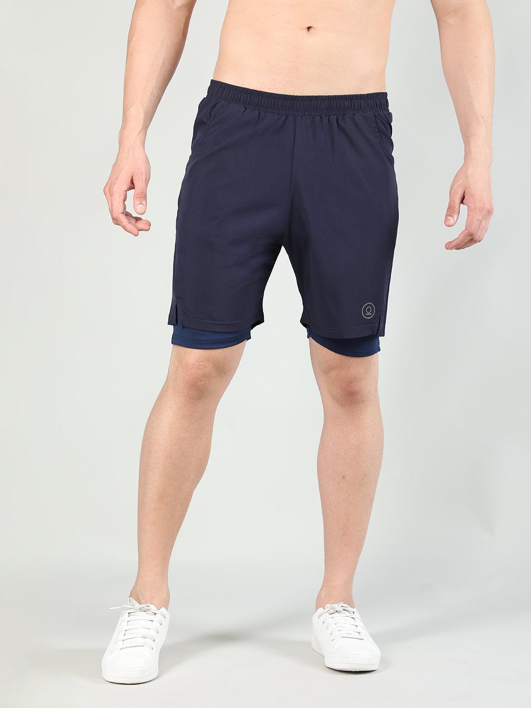 Men Running Sports Double Layered Shorts With Pocket | CHKOKKO - Chkokko