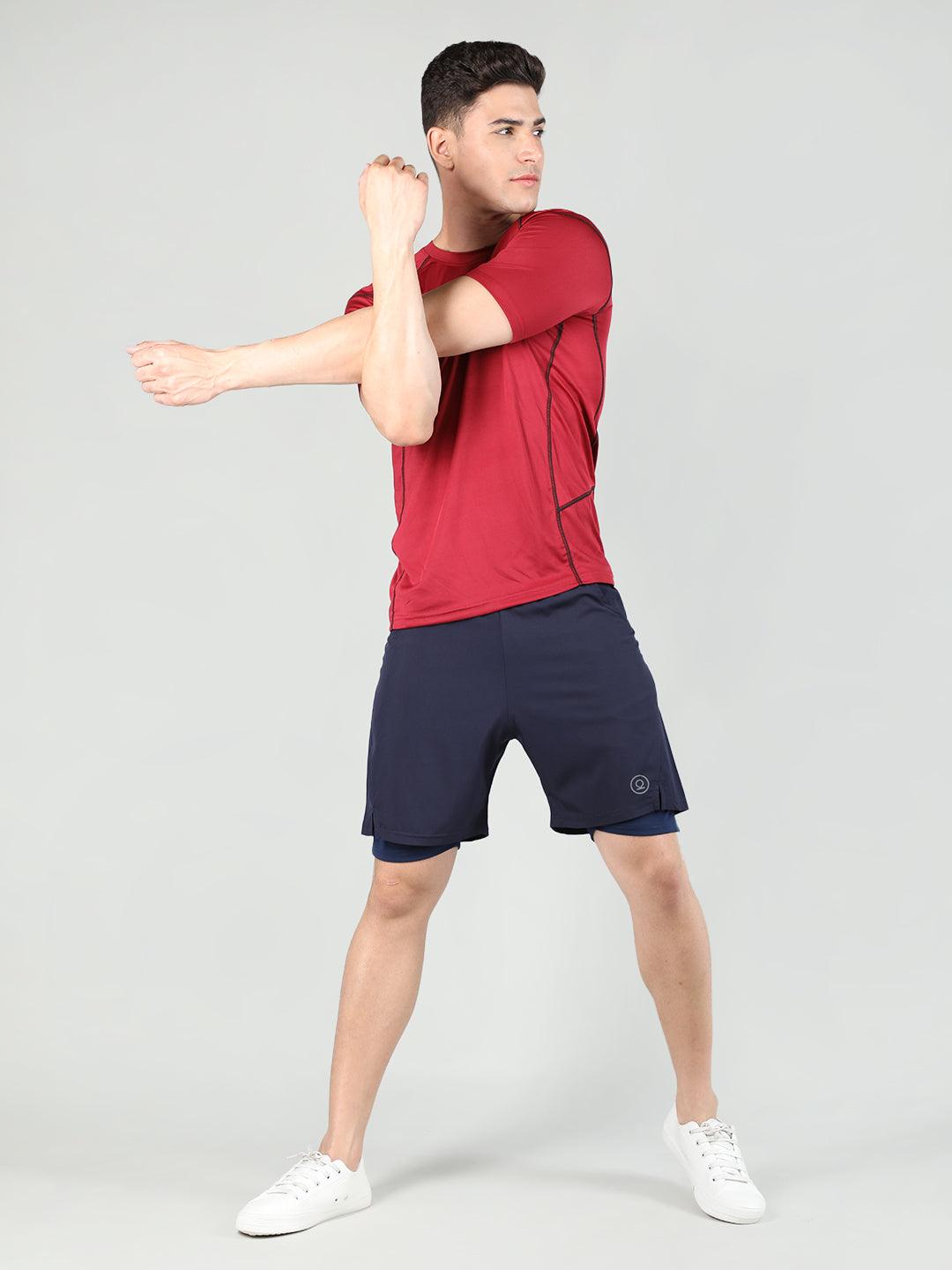 Men Running Sports Double Layered Shorts With Pocket | CHKOKKO - Chkokko