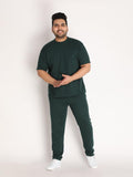 Men's Bottle Green Plus Size Co-ord set | CHKOKKO