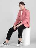 men's peach pink shacket