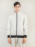 Men Ecru Zipper Jacket | CHKOKKO - Chkokko