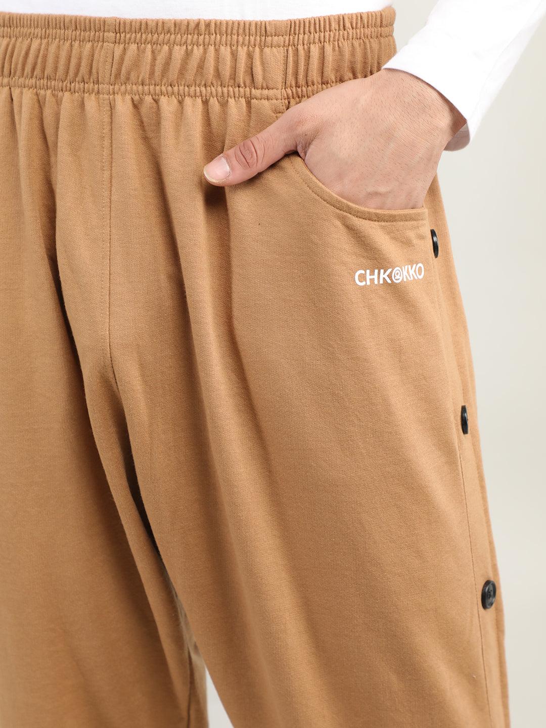 Men Solid Cotton Trackpants | CHKOKKO - Chkokko