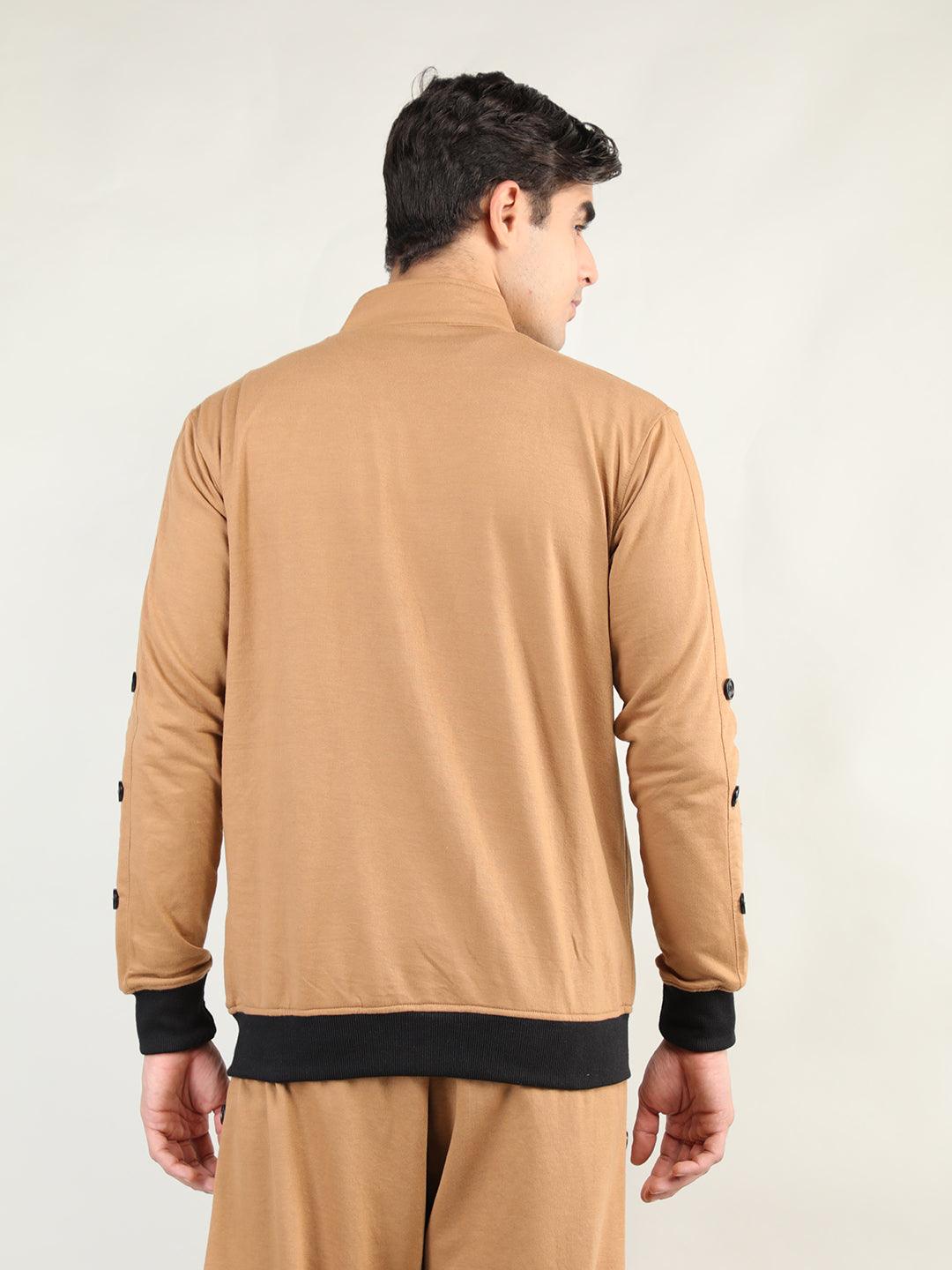 Men Camel Zipper Jacket | CHKOKKO - Chkokko