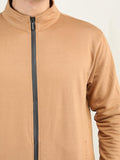 Men Camel Zipper Jacket | CHKOKKO - Chkokko