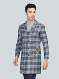 Men Checked Woolen Tweed Overcoat