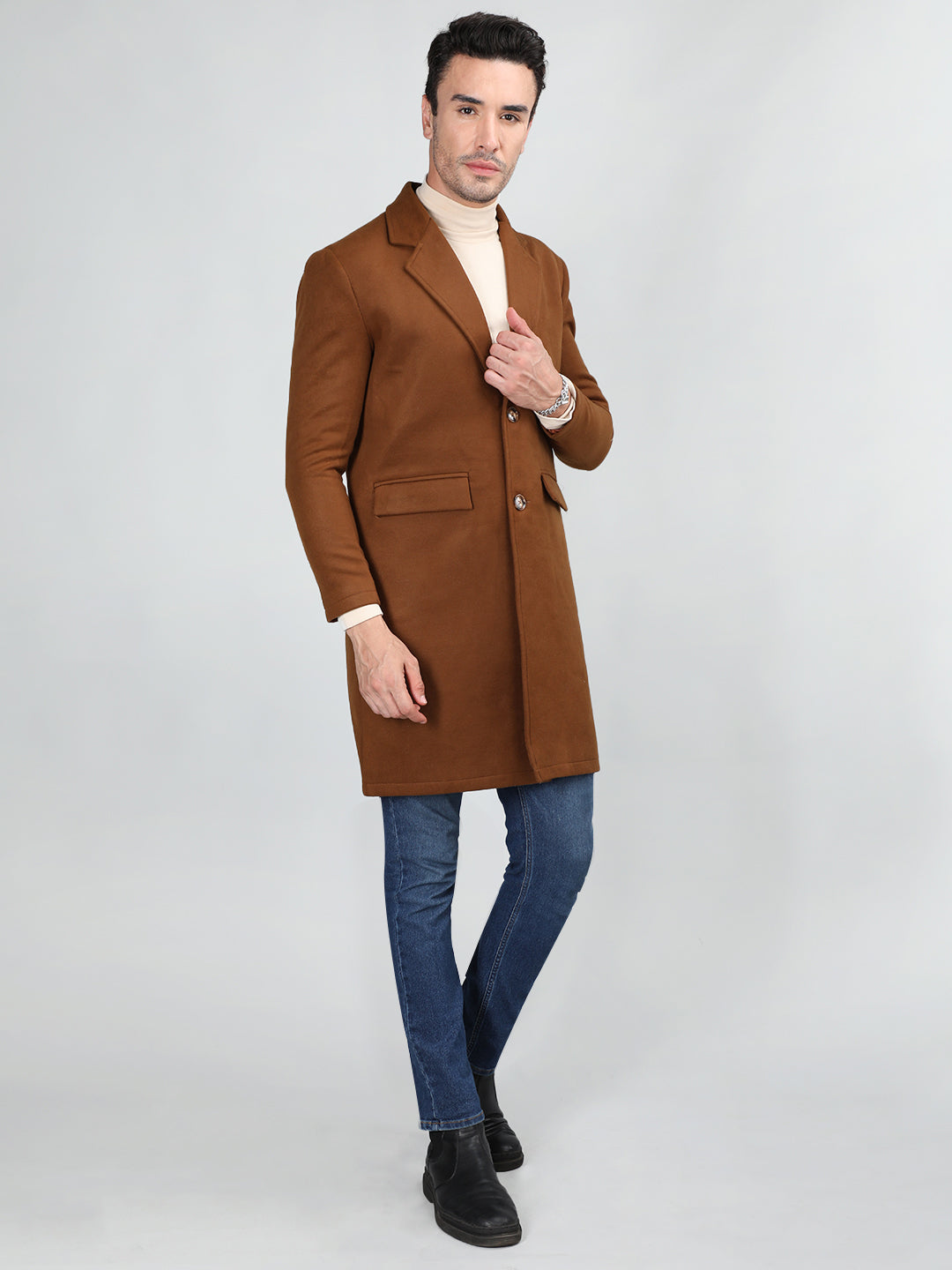 Men Woolen Tweed Overcoat