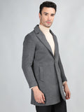 Men Notched Lapel Woolen Overcoat