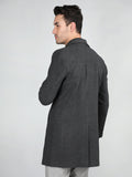 Men Long Coat Double Breasted 5 Button