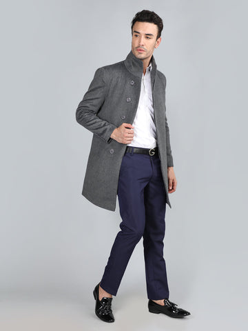 Men Long Coat Double Breasted 5 Button