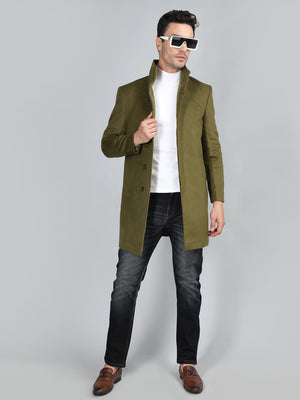 Men Long Coat Double Breasted 5 Button