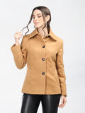 Women Solid Single-Breasted Coat