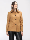 Women Solid Single-Breasted Coat