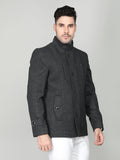 Men Woolen Tweed Pea Coat