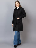 Women Spread Collar, Long Sleeves Woolen Winter Trench coat