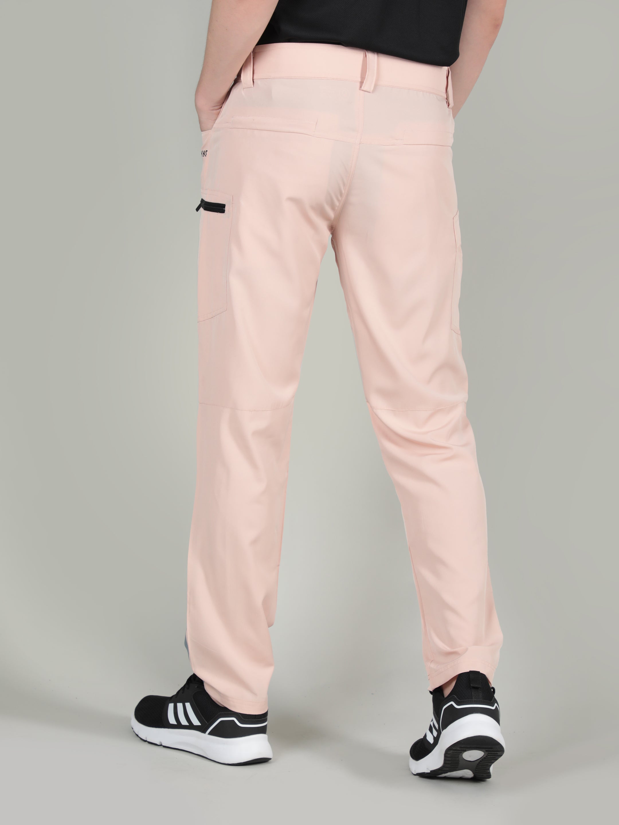 Men Peach Grey Everyday Active Trouser