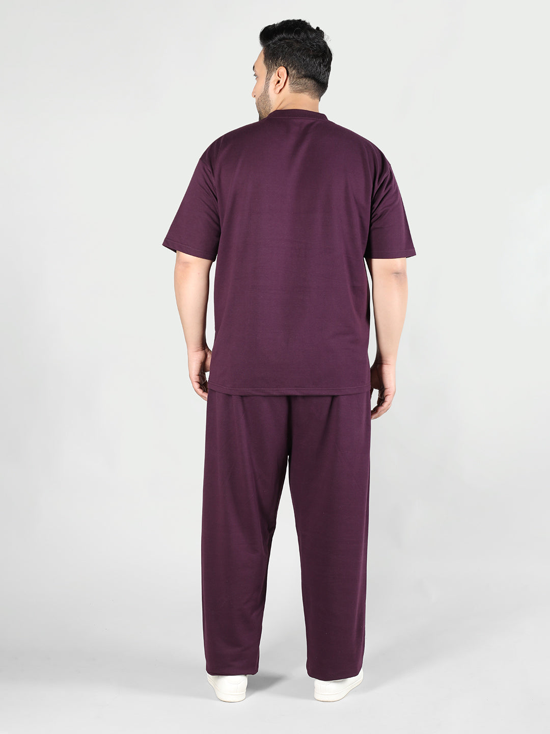 Men's Violet Plus Size Co-Ord Set | CHKOKKO