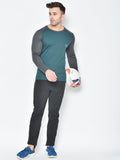 Men's Solid Raglan Dry Fit Full Sleeves Gym T-Shirt | CHKOKKO