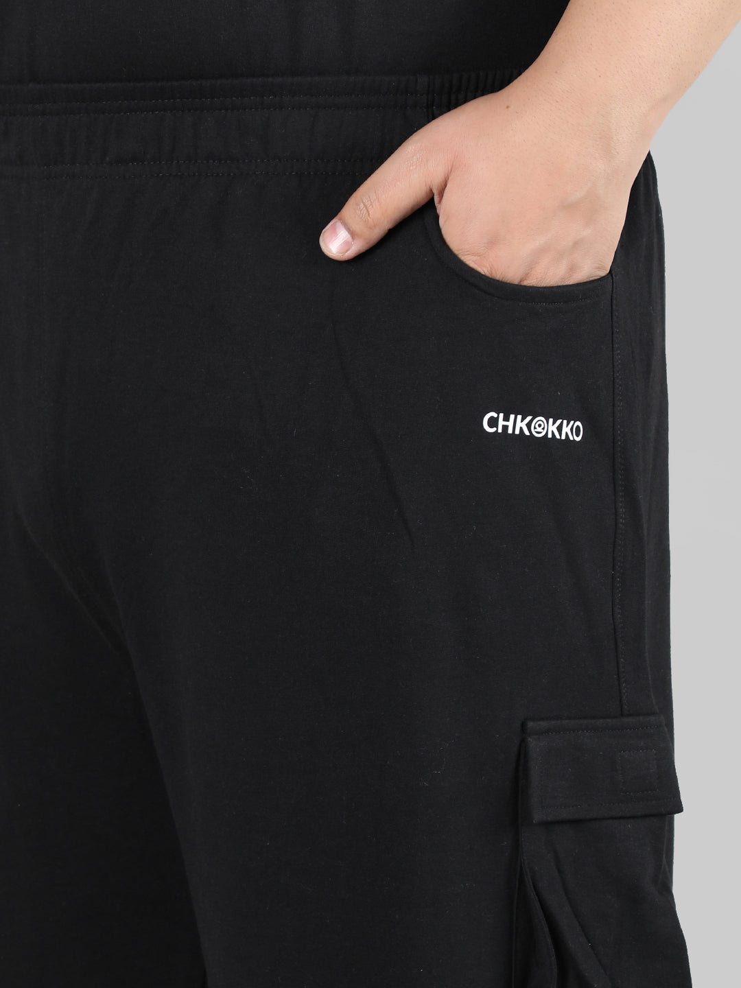 Men's Black Plus Size Co-Ord Set | CHKOKKO