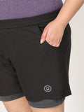 Women Double Layered Sports Gym Running Shorts | CHKOKKO - Chkokko