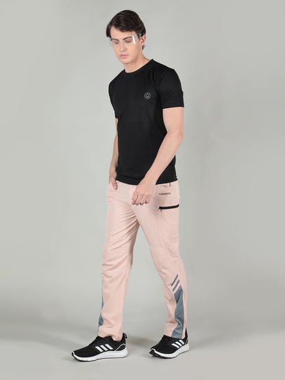 Men Peach Grey Everyday Active Trouser