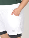 Women Double Layered Sports Gym Running Shorts | CHKOKKO - Chkokko