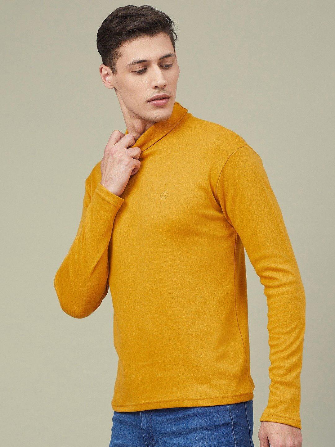 men's Mustard high neck t-shirt