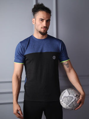 Men's Royal Blue Black Neon Gym T-shirt