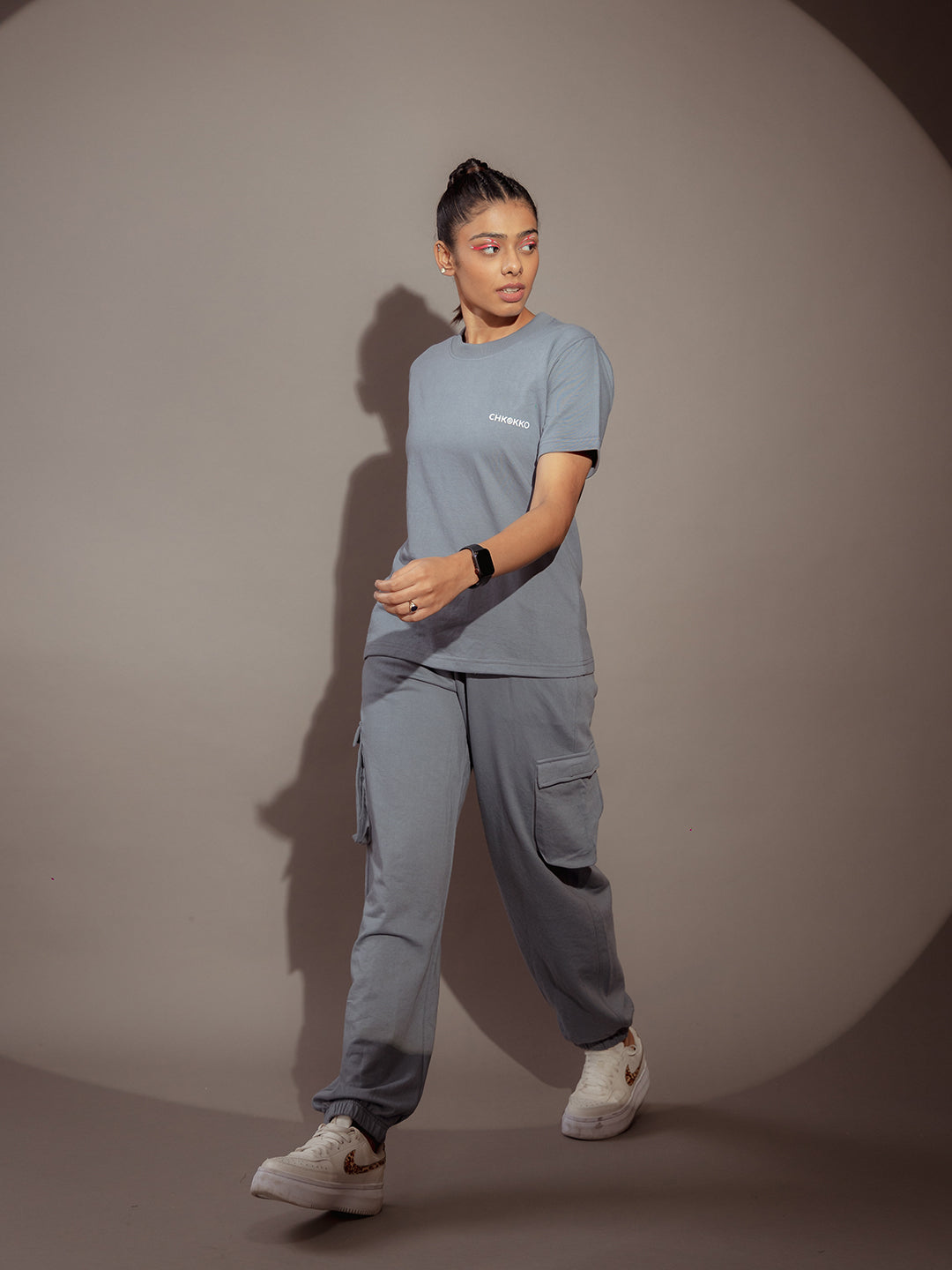 Women's Slate Grey Baggy CO-Ord set | CHKOKKO