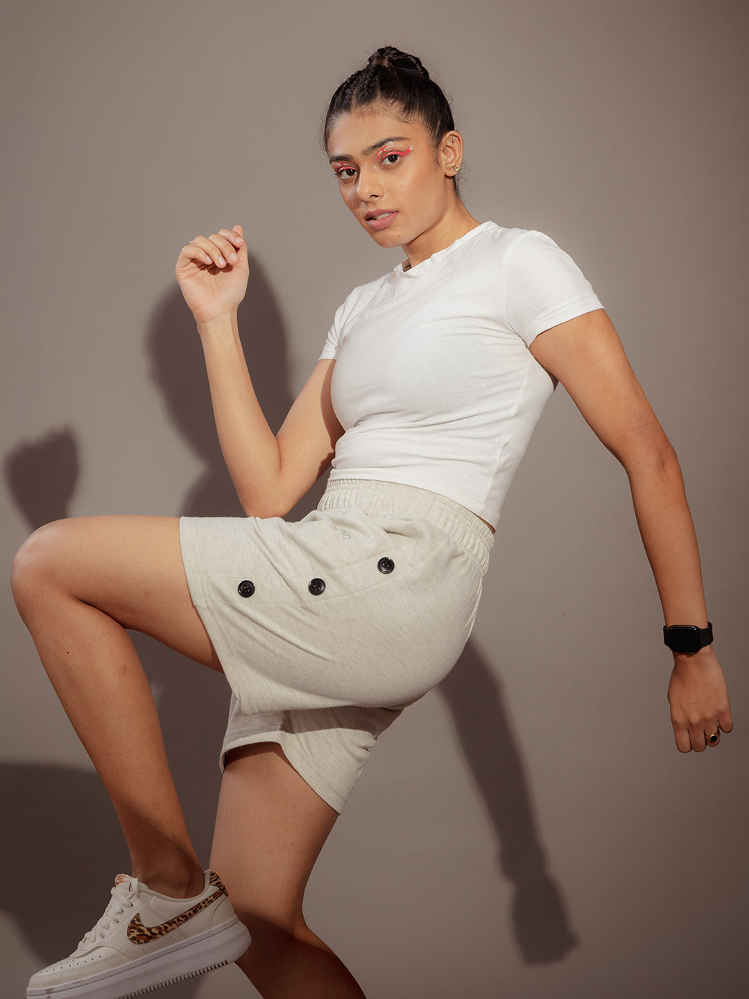 Women Solid Cotton Shorts | CHKOKKO