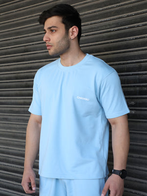Men's Sky Blue Half Sleeves T-shirt