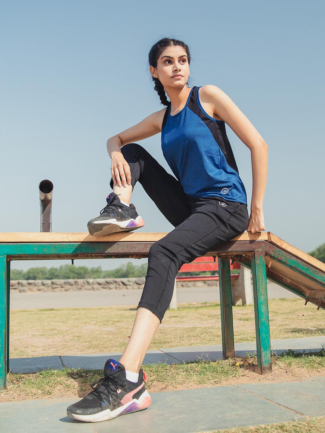 Women's Royal Blue Gym Tanktop Sleeveless Sports vest | CHKOKKO